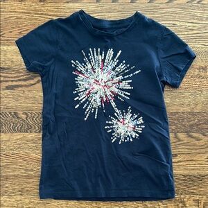 Crewcuts Navy Tee with Sequin Starburst